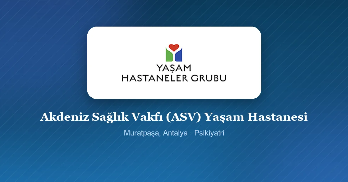 Akdeniz Sağlık Vakfı (ASV) Yaşam Hastanesi logosu, Muratpaşa, Antalya