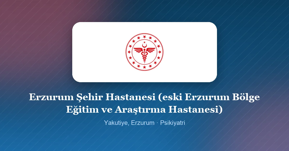 Erzurum Şehir Hastanesi (eski Erzurum Bölge Eğitim ve Araştırma Hastanesi) logosu, Yakutiye, Erzurum