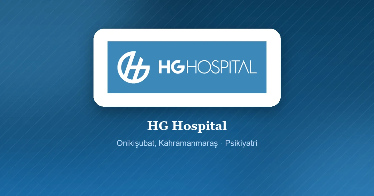 HG Hospital logosu, Onikişubat, Kahramanmaraş