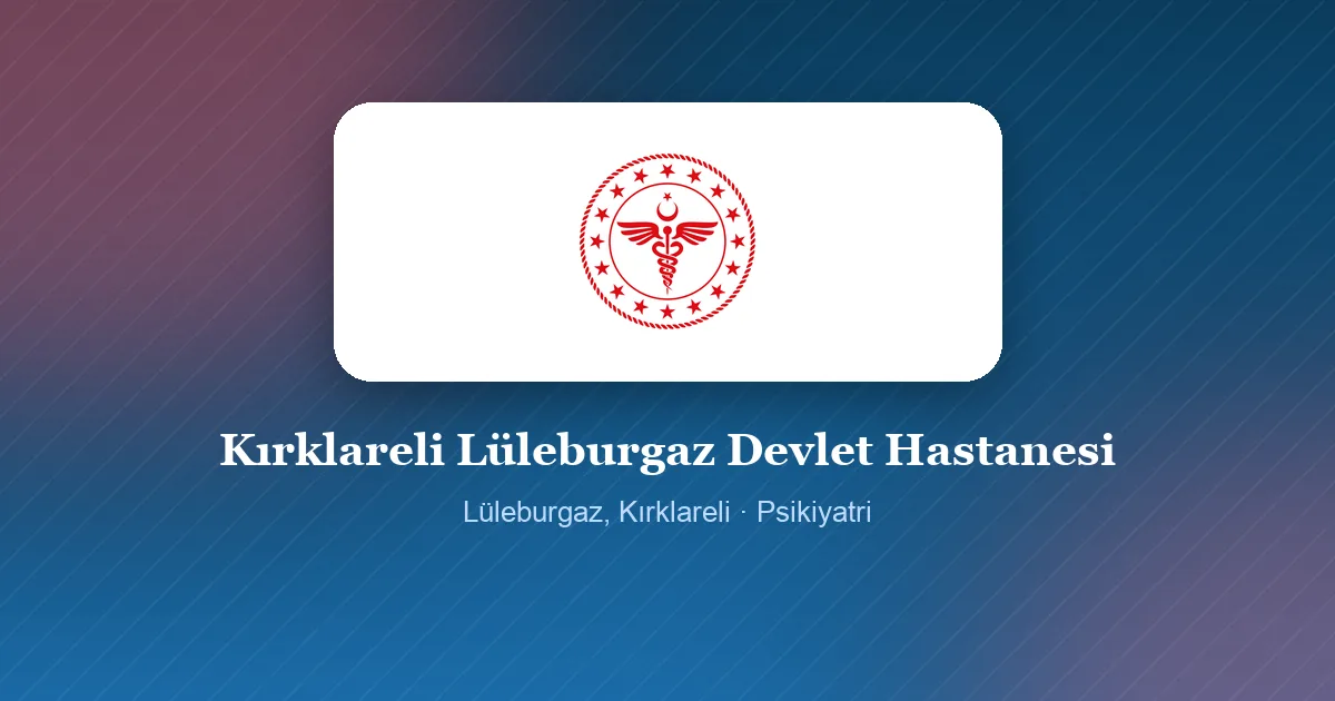Kırklareli Lüleburgaz Devlet Hastanesi logosu, Lüleburgaz, Kırklareli