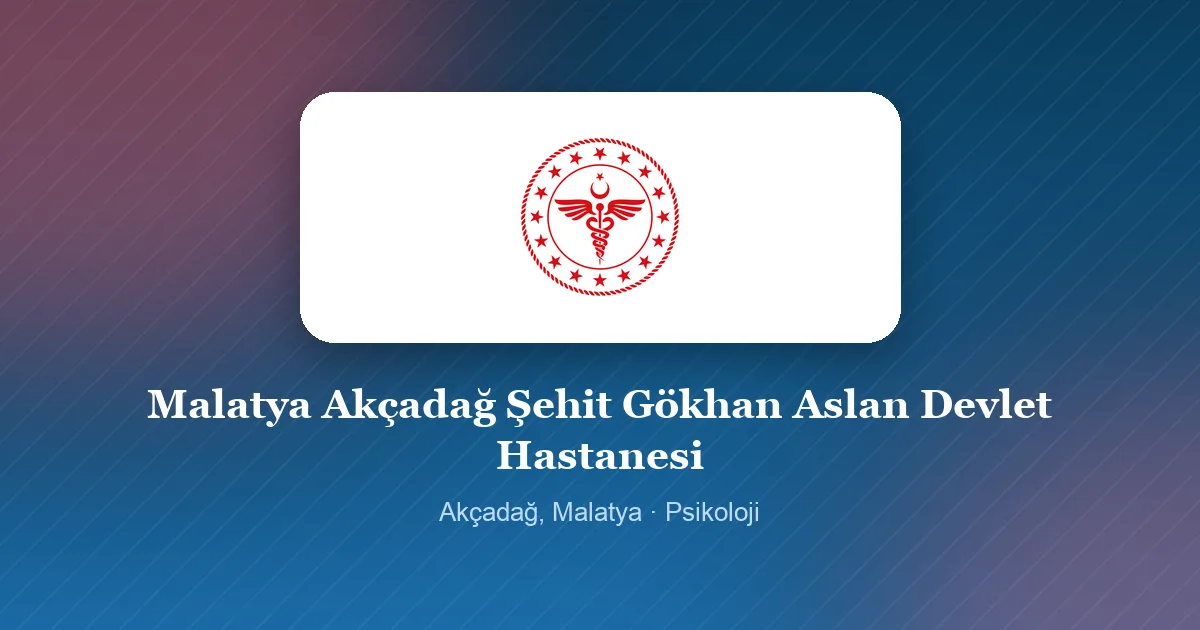 Malatya Akçadağ Şehit Gökhan Aslan Devlet Hastanesi logosu, Akçadağ, Malatya