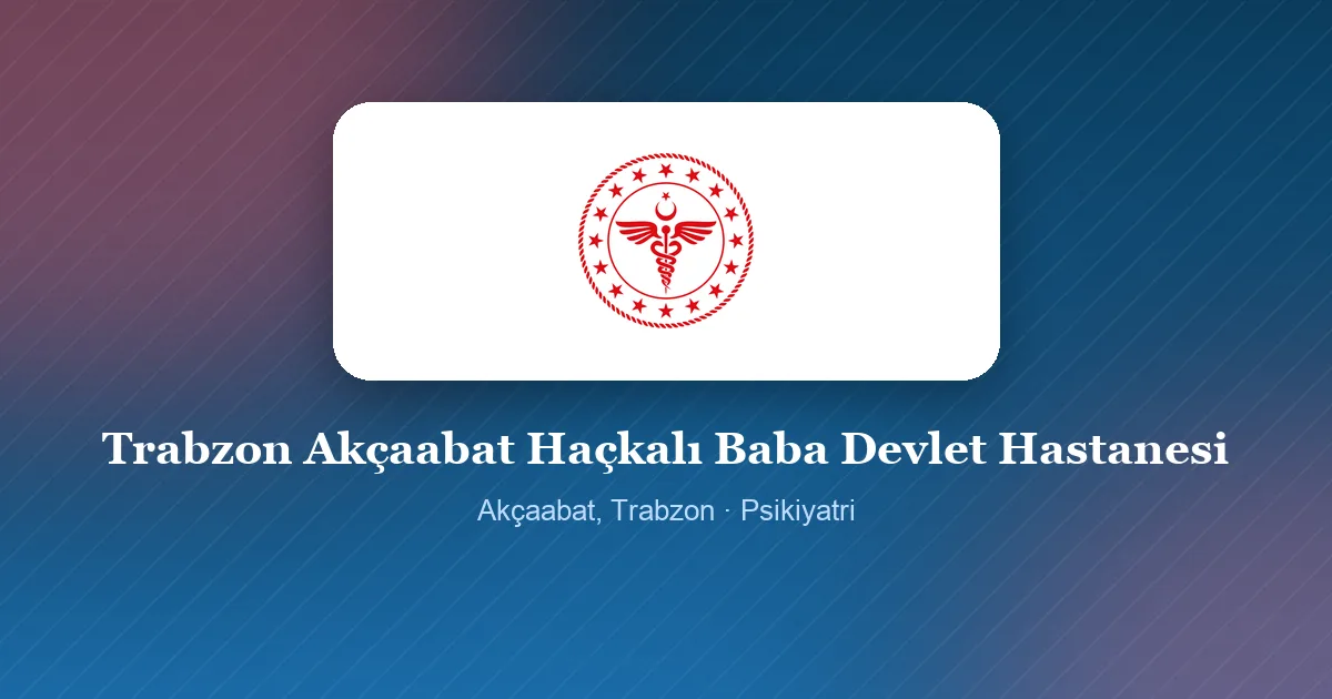 Trabzon Akçaabat Haçkalı Baba Devlet Hastanesi logosu, Akçaabat, Trabzon