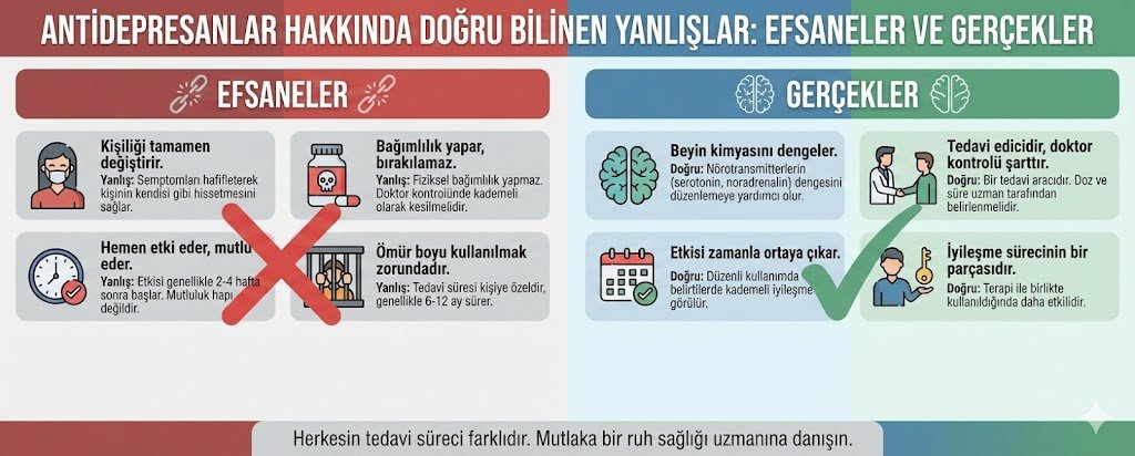 Antidepresanlar Hakkında Doğru Bilinen Yanlışlar Efsaneler ve Gerçekler