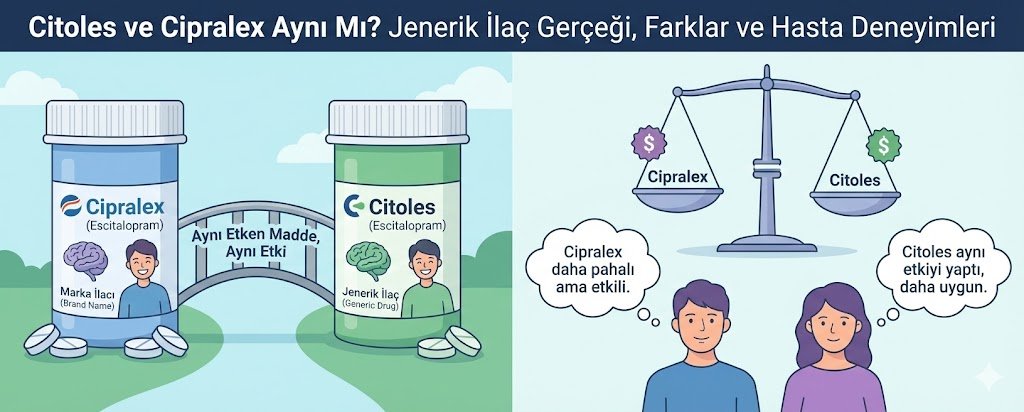 Citoles ve Cipralex Aynı Mı? Jenerik İlaç Gerçeği, Farklar ve Hasta Deneyimleri