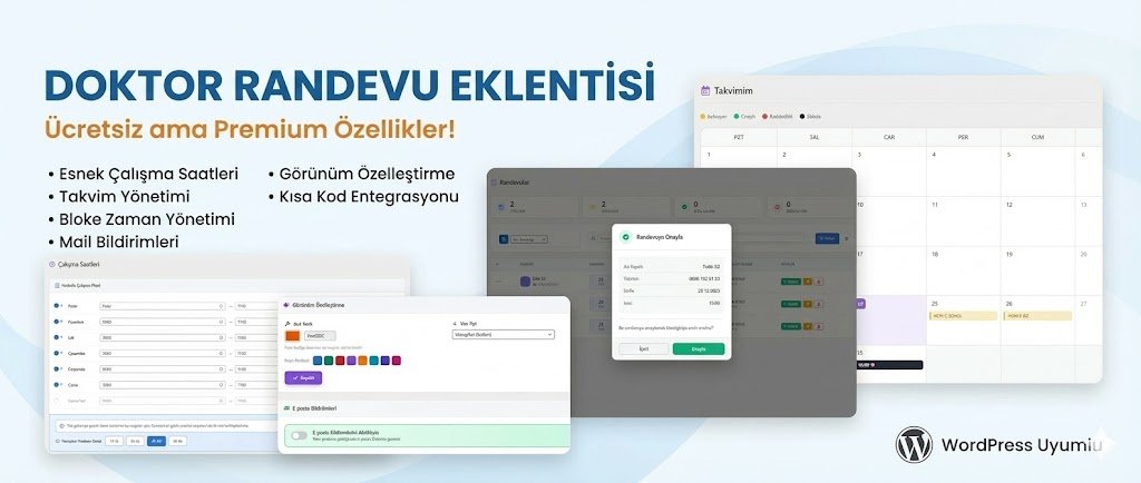 Doktor Randevu Eklentisi, WordPress İçin Ücretsiz, Premium Özellikli ve Tam Kapsamlı Çözüm