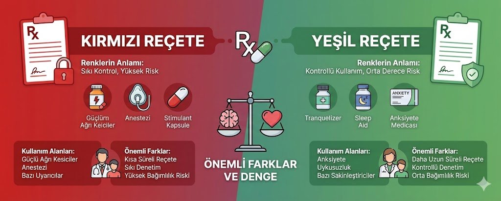 Kırmızı ve Yeşil Reçeteli İlaçlar Renklerin Anlamı, Kullanım Alanları ve Önemli Farklar