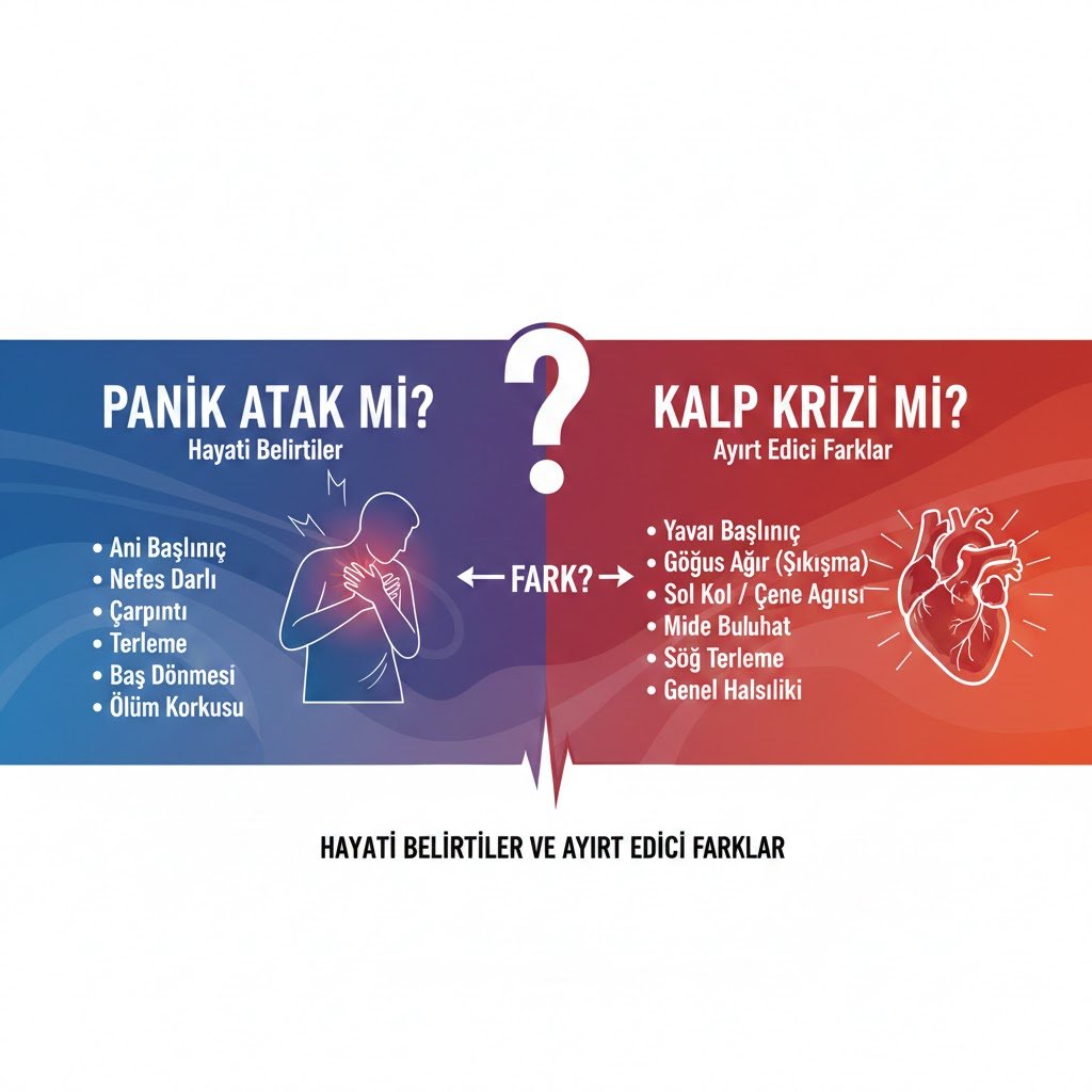Panik Atak mı, Kalp Krizi mi? Hayati Belirtiler ve Ayırt Edici Farklar