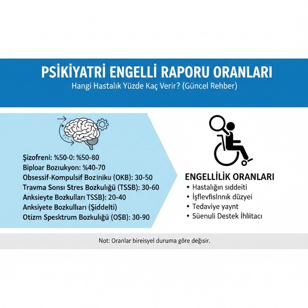 Psikiyatri Engelli Raporu Oranları Hangi Hastalık Yüzde Kaç Verir? (Güncel Rehber)